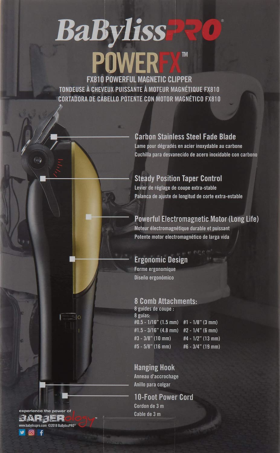 BABYLISSPRO® POWERFX MAGNETIC MOTOR CLIPPER FX810